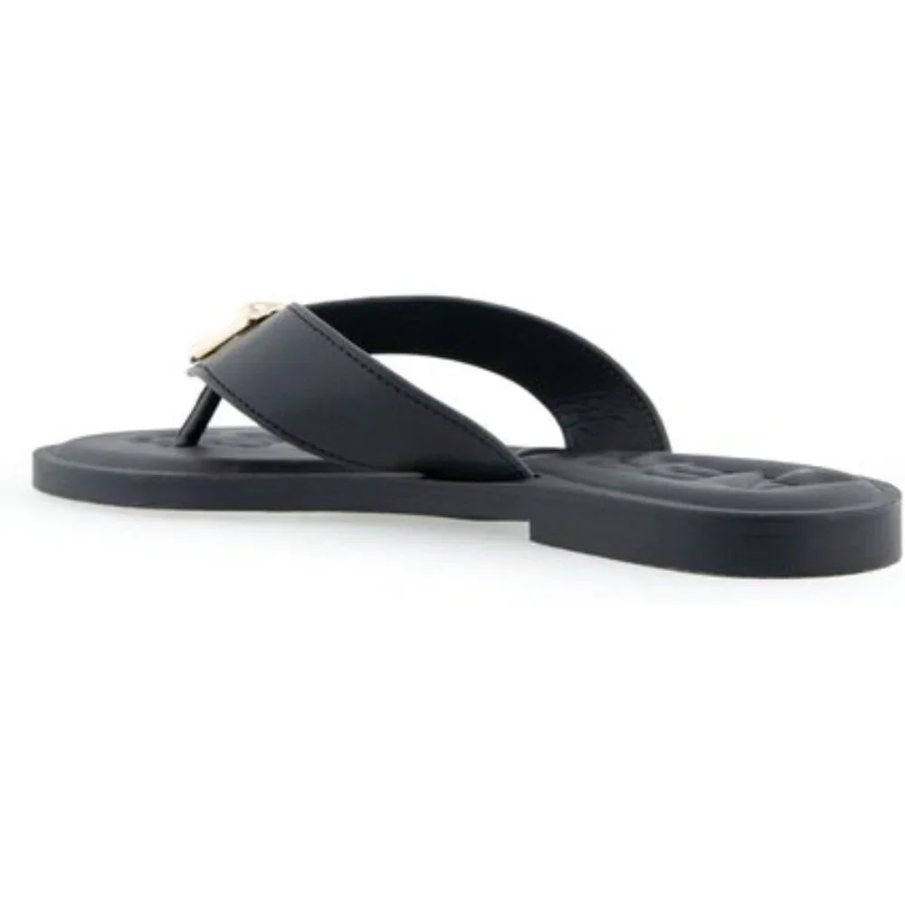 NIB Aerosoles Women’s Galen Flip-Flop – Black Faux Leather, Size 7M
